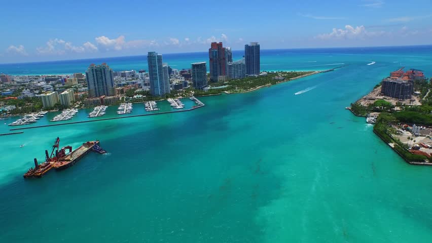Hyperlapse aerial video Miami Beach