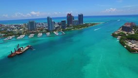 Hyperlapse aerial video Miami Beach