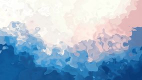 abstract animated stained background seamless loop video - watercolor effect - blue and pink color
