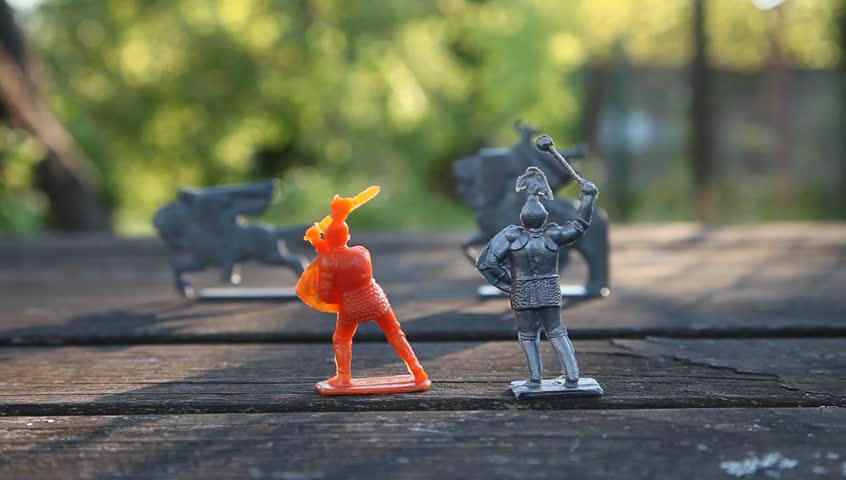 Toy soldiers knights. Retro, vintage.  Knights, warriors. ,USSR, Soviet Union