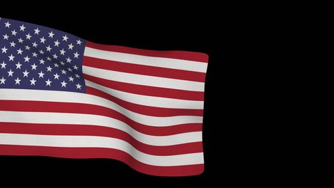 USA Flag - Transparent Alpha 3D Animation