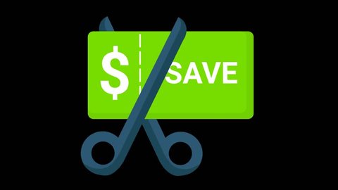 Clipping a saving coupon Animated Icon
