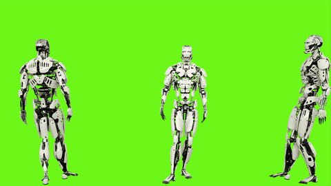 Robot Android Waving Greeting Realistic Looped Stock Footage Video (100 ...