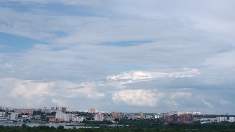 TIME-LAPSE: Coming hard thunderstorm over Novosibirsk city, Russia