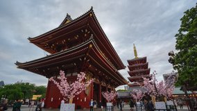Timelapse video of people are traveling at Sensoji Temple in Tokyo, Japan, timelapse 4K