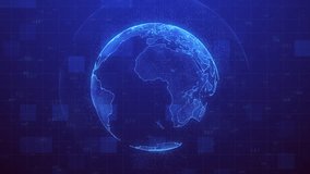 planet earth rotating animation future technology business concept with plexus network and code running - Powered by Shutterstock - Get 15% off with code: PIKWIZARD15