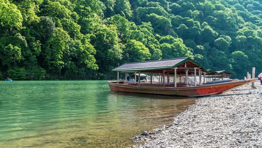 Time Lapse River Boat Ride In Kyoto Japan
