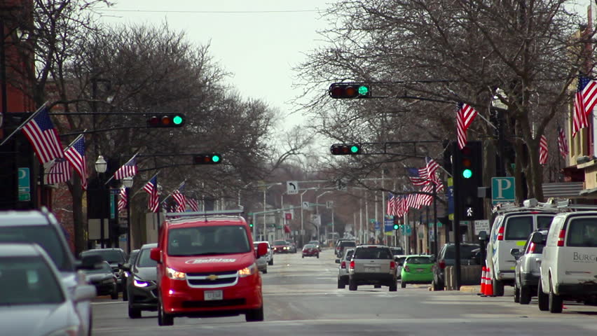 Main Street traffic in downtown Fond du Lac, Wisconsin