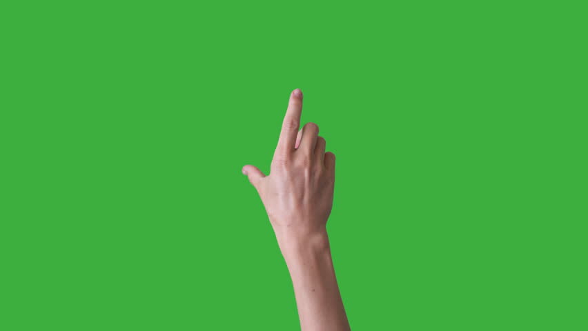 Сенсорный жест. Указательный палец футаж. Hand reaching out Green Screen. Green Screen hand up.