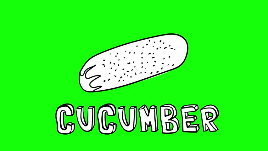 Animated object on a green background. drawn by hand. In the style of sketch.