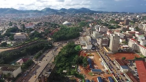 Aerial view of Hills from Yaoundé city