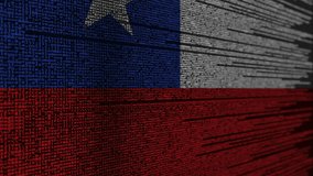 Program code and flag of Chile. Chilean digital technology or programming related loopable animation - Powered by Shutterstock - Get 15% off with code: PIKWIZARD15