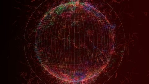 Plexus Growing Global Network of Connected Lines and Dots. Plexus Space Nebulae.  Space Trailer.