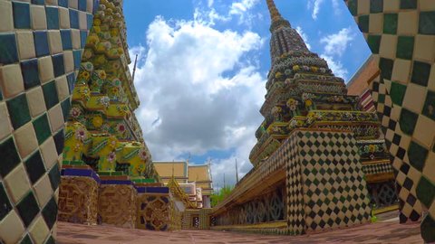 Time Lapse Beautiful Wat Pho Temple , Bangkok , Thailand 