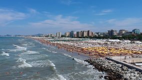 Riccione beach seen from the canal port