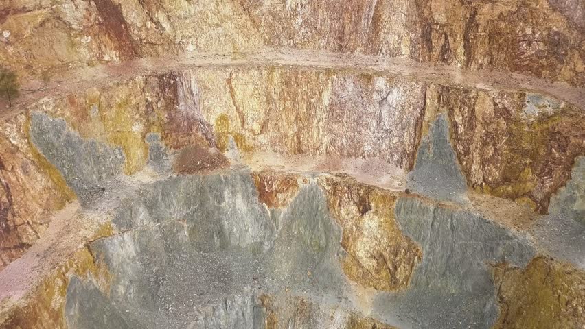 Aerial Shot of Peakhill Open Cut Gold Mine, Peak Hill,New South Wales, Australia