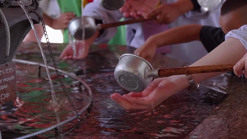 Ritual purification fountain at an Japanese Temple
