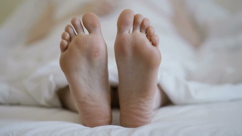 Closeup on bare female feet