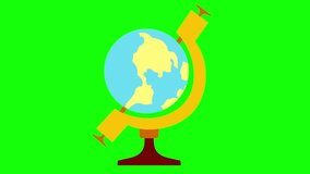 Animated Cartoon Globe Icon Isolated On Background