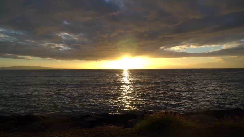Sunset over the ocean in Hawaii