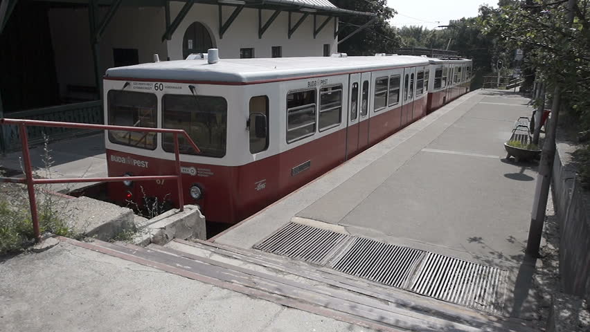 Suburban railway with a cogwheel in Budapest.