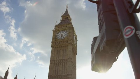 London, United Kingdom - January, 2018: Low angle of the Big Ben Tower, London