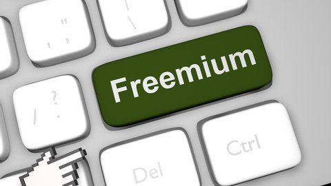 Freemium concept keyboard key animation