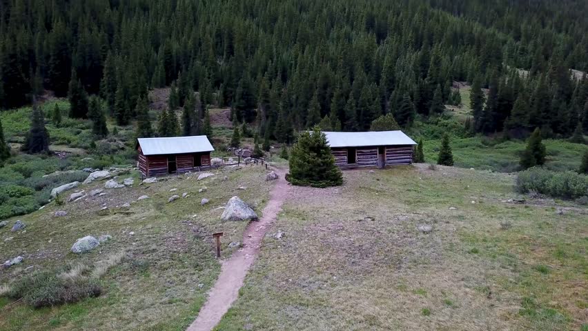Mountain mining ghost town landscape drone views