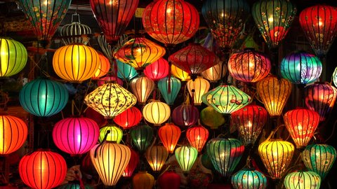 Zoom Out - Colorful Silk Lantern Shop in Hoi An - Vietnam