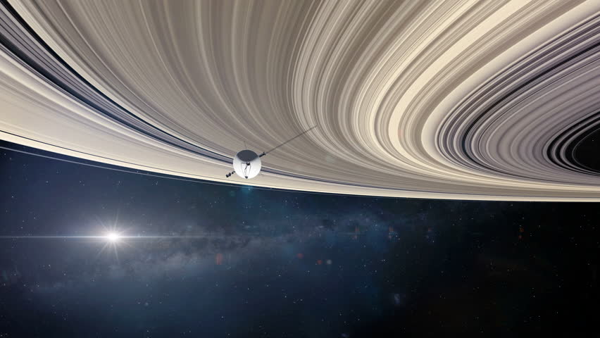 Voyager Probe at Saturn's Rings 1