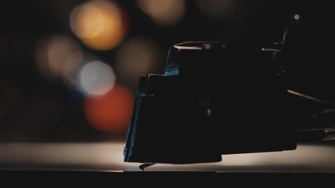 Macro Shot Of A Turntable Cartridge And Stylus Starting To Play A Vinyl Record.