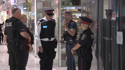 Markham, Ontario, Canada July 2018 Police raid Pacific Mall stores and shops in Markham for counterfeit merchandise
