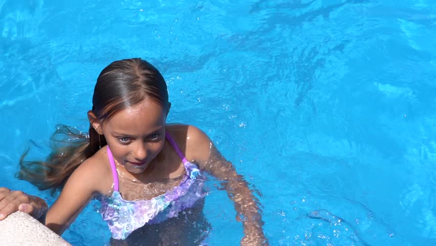Playful Little Girl On Swimming Image & Photo | Bigstock