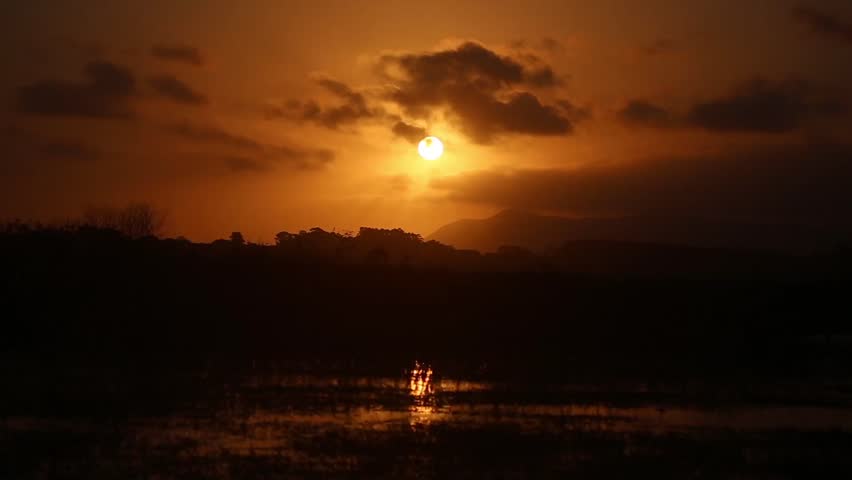 Orange Sunset on the Lake