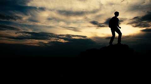 Young Man Climbing Mountain Self Improvement Stock Photo (Edit Now ...