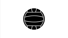 drawn volleyball ball rolling to the side video 4k