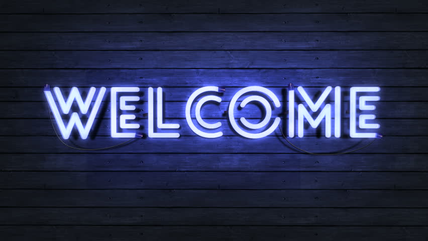 flashing neon sign - welcome Stock Footage Video (100% Royalty-free ...