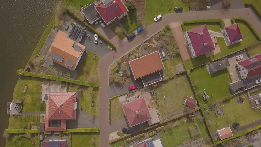Residential area at a small lake