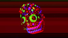 cUV fluorescent scary mask head moving around