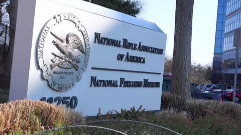FAIRFAX, VIRGINIA - CIRCA 2017 - Establishing shot of NRA National Rifle Association headquarters in Fairfax, Virginia.