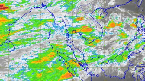Chang rai, Thailand, July 2018 Thailand weather radar and satellite during cave rescue of boys soccer team