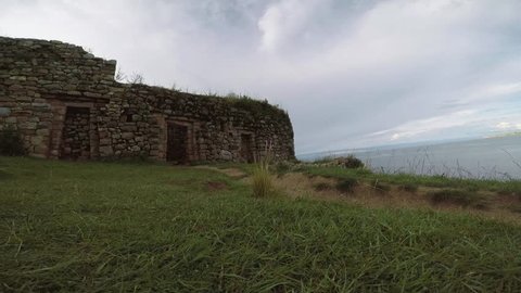 Two clips of a Time Lapse of the Temple of the Sun in the Island of the Sun, lake Titikaka, Bolivia