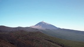 Panoramic View of the Volcano Teide, Canaries Islands, Tenerife, Spain. 4K Video Clip
