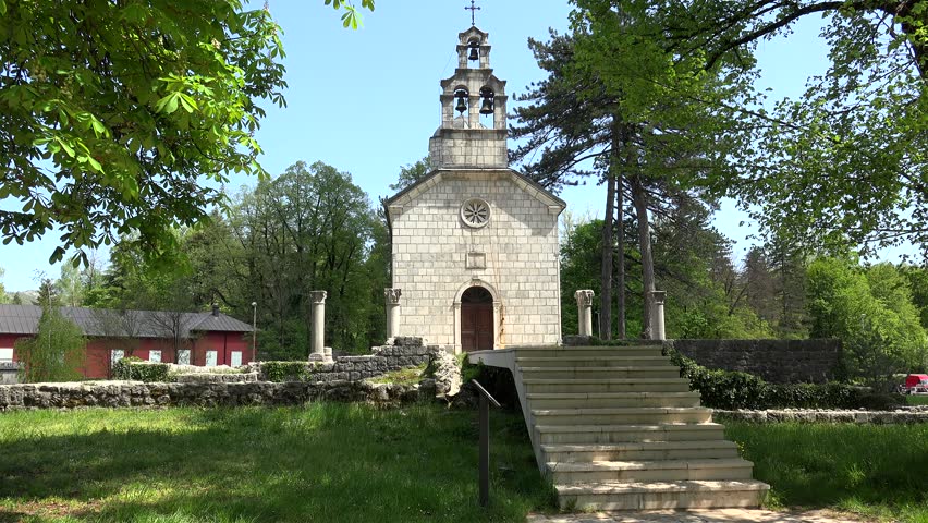 Orthodox church on Cipura (Crkva na Cipuru)in Cetinje downtown. Montenegro