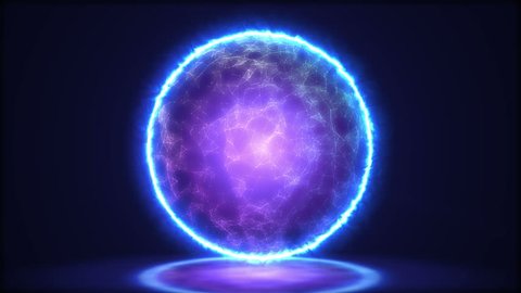 Magic lamp closeup. Energy inside the sphere. 4k