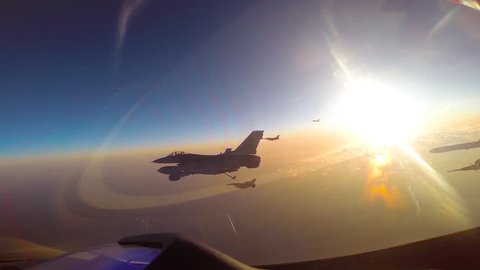 CIRCA 2017 - South Korean F-16 Fighting Falcons perform aerial refueling operations.