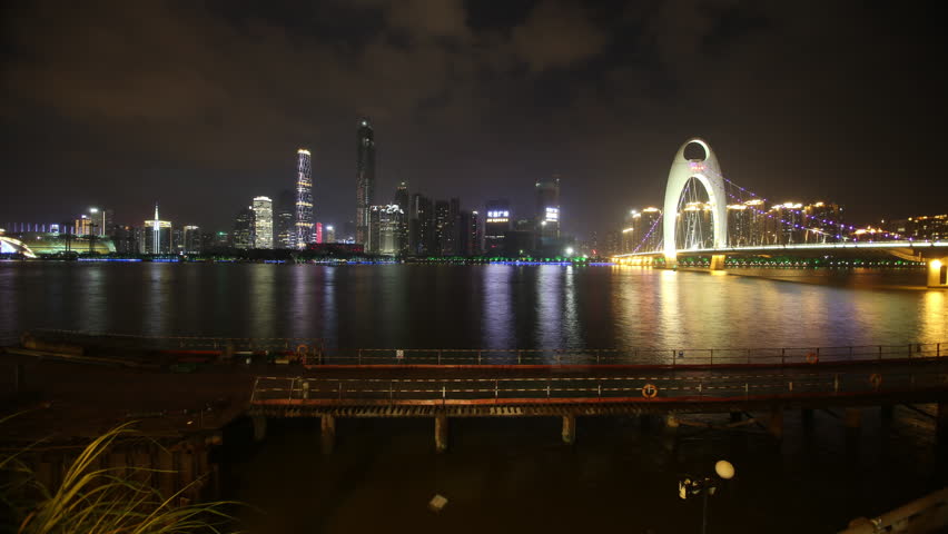 Night view of the Pearl River in Guangzhou, China