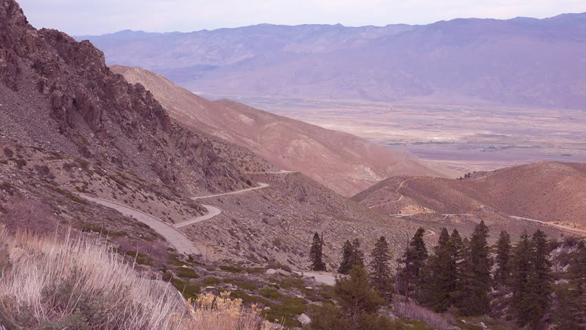 CALIFORNIA - CIRCA 2017 - Establishing shot of the Owens Valley in the Eastern Sierra Nevada mountains of California.