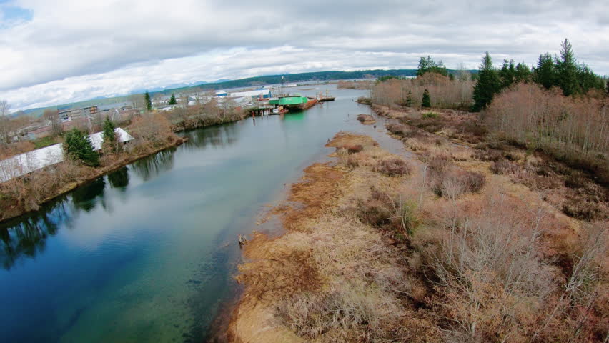 Flying Over Campbell River British Columbia on Vancouver Island
