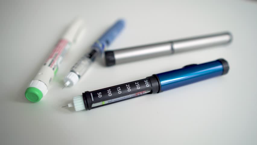 Insulin pens closeup